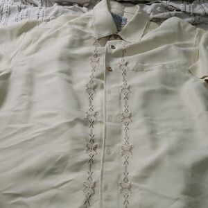Quiksilver men's vintage 90s Cream Casual Button Down Shirt